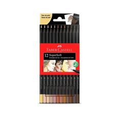 Lápis de Cor Faber-Castell SuperSoft 12 Cores Tons de Pele