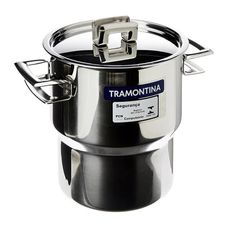 Cuscuzeira Tramontina Brava em Aço Inox com Alças e Tampa 14cm – 2,1L