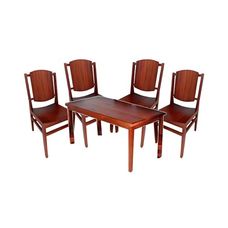 Conjunto de Mesa Íris 120x80cm Com 4 Cadeiras Imbuia - Móveis Capri