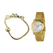 Kit Relógio Lince Feminino Dourado LRG4783L34 K06ZB2KX