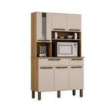 Kit Cozinha Turim 6 Portas Carvalho/Off White - Sallêto Móveis