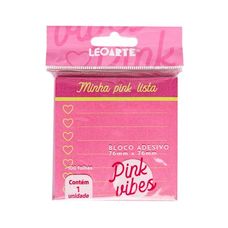 BLOCO ADESIVO PINK VIBES LISTA 76MMX76MM 100F