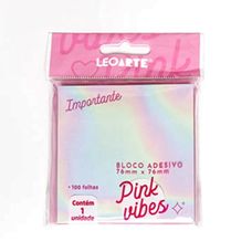 BLOCO ADESIVO PINK VIBES 76MMX76MM 100F