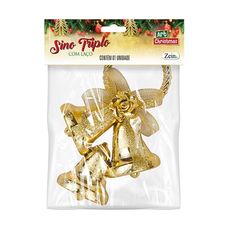 ENFEITE SINO TRIPLO COM LACO - ART CHRISTMAS
