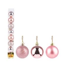 BOLA TB LISA 6CM 8PCS ROSE - ART CHRISTMAS