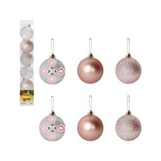 BOLA TB TURKI 6CM C/6PCS ROSE - ART CHRISTMAS
