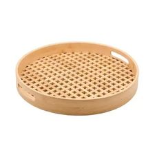 BANDEJA VAZADA DE BAMBU REDONDA 40CM - OIKOS
