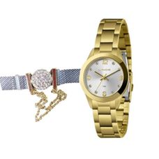Kit Relógio Lince Feminino Dourado LRG4785L34 K07GS2KX