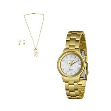 Kit Relógio Lince Feminino Dourado LRGH199L34 K06QB1KX
