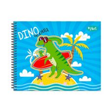 Caderno Cartografia e Desenho Capa Dura Dino 80 Folhas - Baag - Capas Sortidas