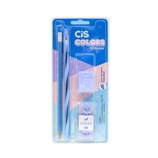 Kit Escolar Cis Colors Azul Com 4 Peças