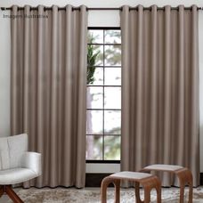 Cortina Beca Decor Naturalle Gardênia 4,00m x 2,60m – Branco e Cinza