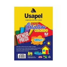 Papel Criativo Neon 8 Cores A4 120g/m² 210x297mm 32 Folhas - Usapel
