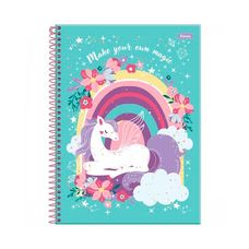 Caderno Espiral Universitário Capa Dura 15x1 Unicórnio 240 Folhas - Foroni - Capas Sortidas