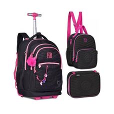 Kit Mochila Com Rodas + Lancheira + Estojo Rebeca Bonbon - Clio Style