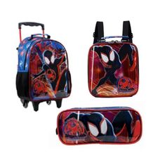 Kit Mochila Com Rodas + Lancheira + Estojo Spider Man R2 - Xeryus