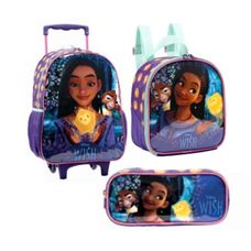 Kit Mochila Com Rodas + Lancheira + Estojo Wish X - Xeryus
