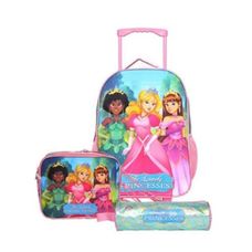 Kit Mochila Com Rodas + Lancheira + Estojo Princesses - Winth