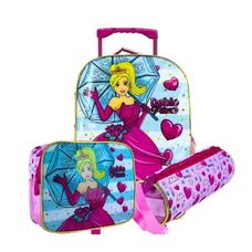 Kit Mochila Com Rodas + Lancheira + Estojo Debie Princess - Winth
