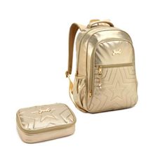 Kit Mochila de Costas + Estojo Just Metálico Estrela - Denlex