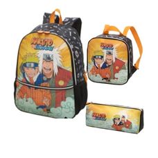 Kit Mochila de Costas + Estojo + Lancheira Naruto Jiraya - Pacific