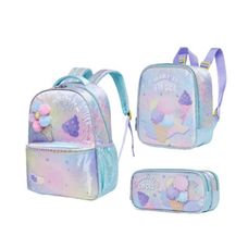 Kit Mochila de Costas + Estojo + Lancheira Pack Me Fresh - Pacific
