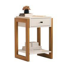 Mesa de Cabeceira 1 Gaveta 1661 Luxo Pérola - JB Bechara