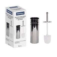 ESCOVA SANITARIA INOX COM SUPORTE