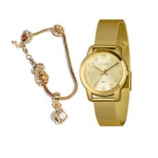 Kit Relógio Lince Feminino Dourado LRG4783L34 K07AC2KX