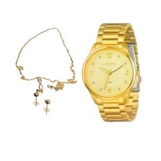 Kit Relógio Lince Feminino Dourado LRGH208L40 K09KC2KX