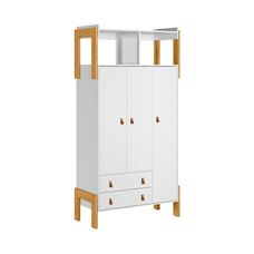 GUARDA ROUPA 3PTS/2GV C/NICHO BRANCO ACETINADO