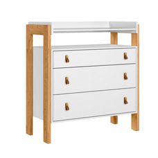 Comoda Infantil 3 Gavetas com Nicho Fantasia Branco Acetinado - Qmovi