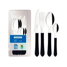 FAQUEIRO ACO INOX 12PCS LEME PRETO 23198015