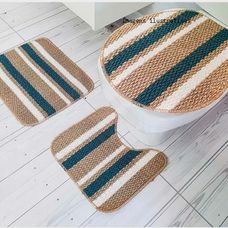 JOGO TAPETE BANHEIRO 3PCS ONIX POP BEGE