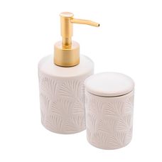 KIT P/BANHEIRO 2PCS CERAMICA LEAF NUDE 29562