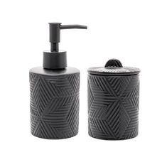 KIT P/BANHEIRO 2PCS CERAMICA FLOCO PRETO 20712