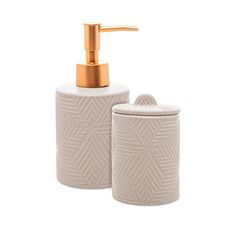 KIT P/BANHEIRO 2PCS CERAMICA FLOCO BEGE 20713