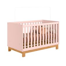 Berço Mini Cama Q Encanto Slim Rosa Acetinado - Qmovi