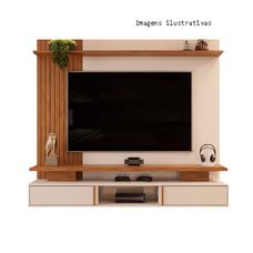 Painel Home para TV de até 65 Polegadas Leoni Ripado Bali/Cedro – DJ Móveis