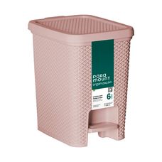 LIXEIRA C/PEDAL 6LTS LIGHT ROSE LINEA 3577