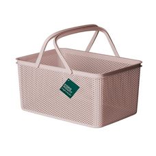 CESTO C/ALCA RETANGULAR LIGHT ROSE 40X27X20CM 3570