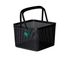 CESTO C/ALCA QUADRADO PRETO 27X27X20CM LINEA 2015