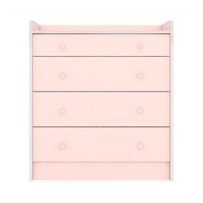 Cômoda Com Trocador Doce Sonho Rosa - Qmovi