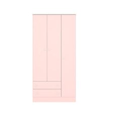 Guarda Roupa Infantil 3 Portas 2 Gavetas Doce Sonho Rosa Acetinado - Qmovi