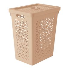 CESTO MULTIUSO ORGANIZ 55L C/TAMPA CAPPUCINO