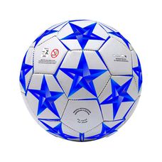 Bola de Futebol Estrelas Branco e Azul Tamanho 5 Oficial - Zippy Toys
