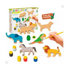 Kit Colorir e Brincar Animais - Junges Brinquedos