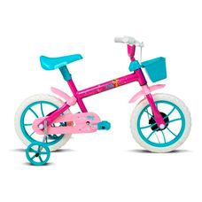 BICICLETA ARO 12 F PATY PINK C/AC TURQUESA