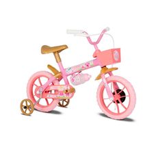 BICICLETA ARO 12 PRINCY ROSA/DOURADO