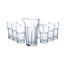 CONJ JARRA C/6 COPOS VIDRO QUEEN 1,2L/320ML 20749